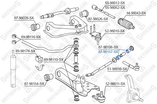 STELLOX 87-98157-SX Mounting, control/trailing arm