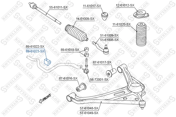 Mounting, stabiliser bar 89-61023-SX