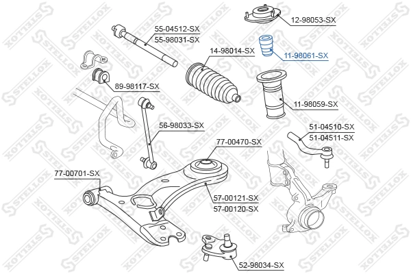 STELLOX 11-98061-SX Rubber Buffer, suspension