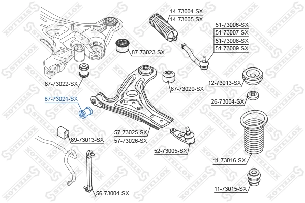 Mounting, control/trailing arm 87-73021-SX