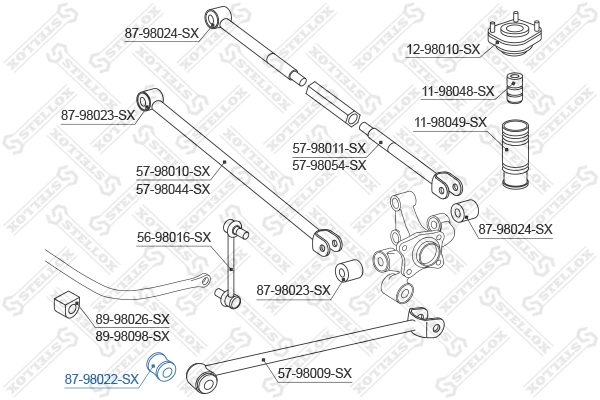 Mounting, control/trailing arm 87-98022-SX