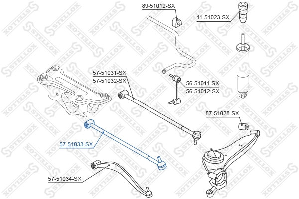 Control/Trailing Arm, wheel suspension 57-51033-SX