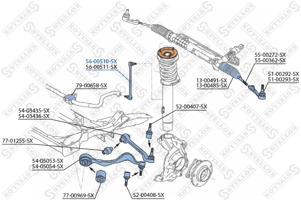 Link/Coupling Rod, stabiliser bar 56-00510-SX