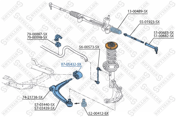 Mounting, control/trailing arm 87-05432-SX