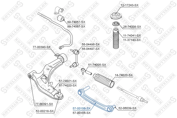 Bras de liaison, suspension de roue 57-00156-SX