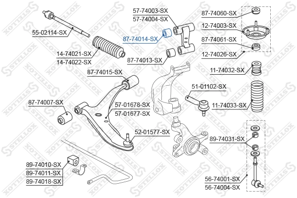 STELLOX 87-74014-SX Mounting, control/trailing arm