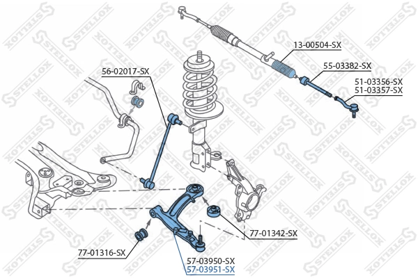 STELLOX 57-03951-SX Control/Trailing Arm, wheel suspension