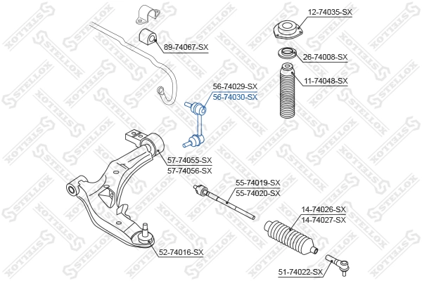STELLOX 56-74030-SX Link/Coupling Rod, stabiliser bar