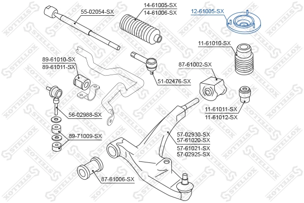 STELLOX 12-61005-SX Suspension Strut Support Mount