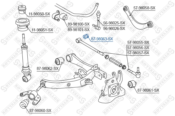 Mounting, control/trailing arm 87-98063-SX