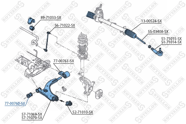Mounting, control/trailing arm 77-00760-SX