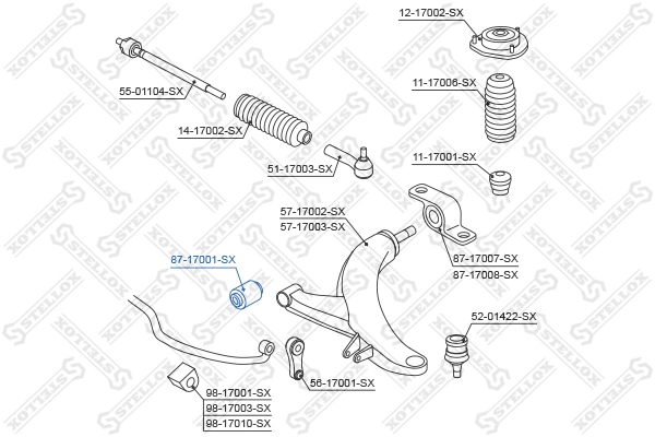 Mounting, control/trailing arm 87-17001-SX