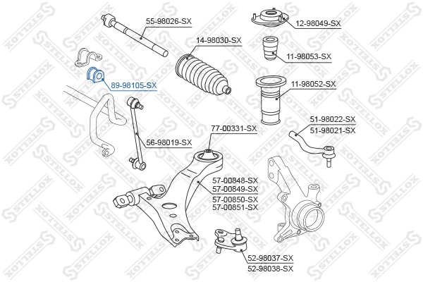 STELLOX 89-98105-SX Mounting, stabiliser bar