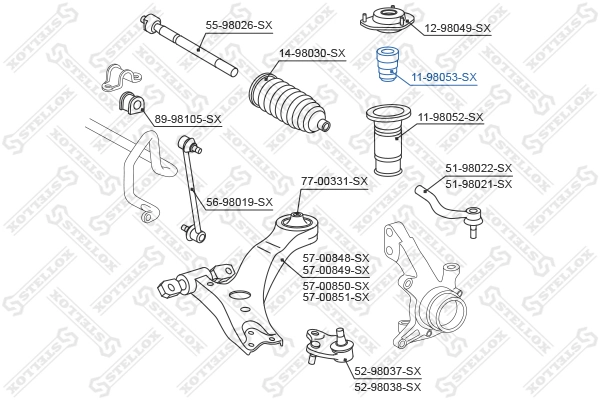 STELLOX 11-98053-SX Rubber Buffer, suspension