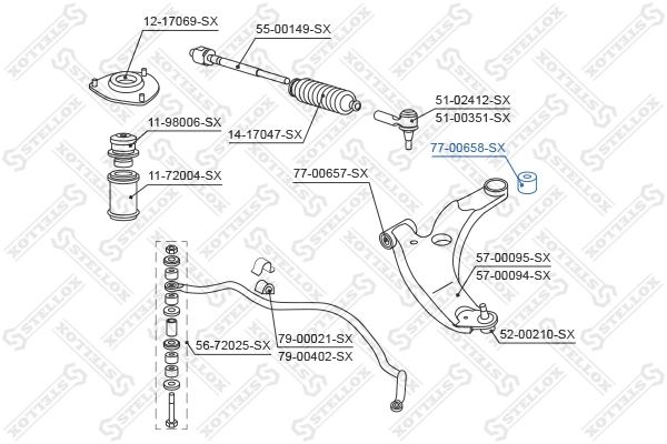 Mounting, control/trailing arm 77-00658-SX