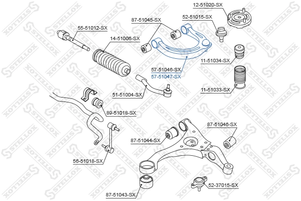Control/Trailing Arm, wheel suspension 57-51047-SX