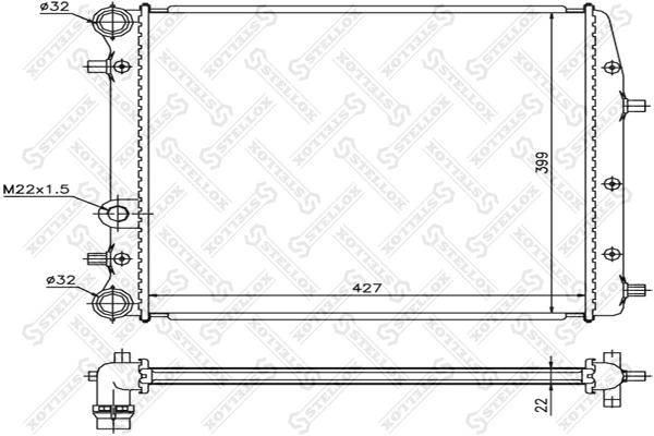 Radiator, engine cooling 10-25462-SX