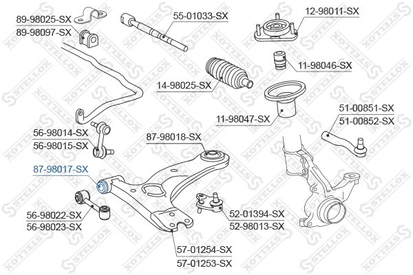 Mounting, control/trailing arm 87-98017-SX