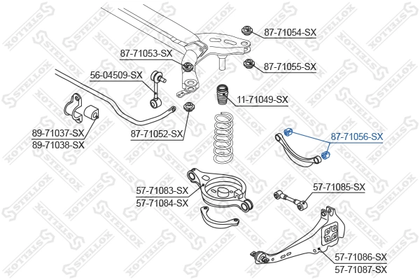 Mounting, control/trailing arm 87-71056-SX