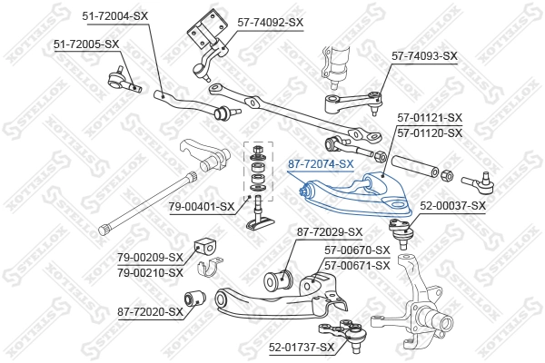 Mounting, control/trailing arm 87-72074-SX
