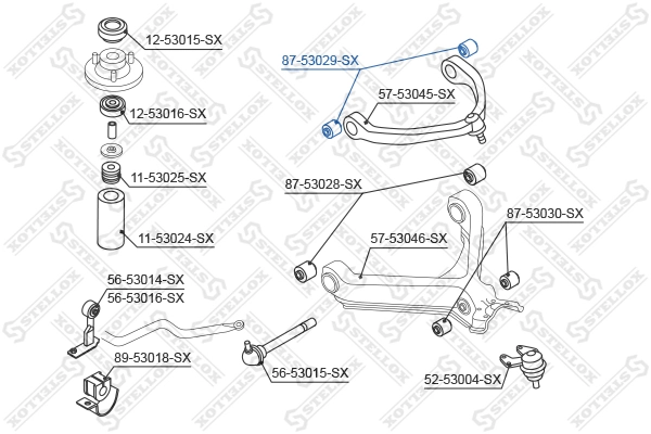 Mounting, control/trailing arm 87-53029-SX
