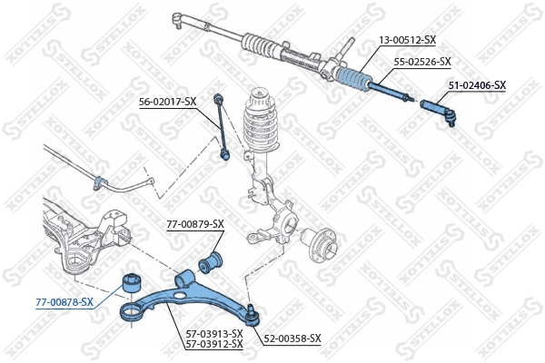 Mounting, control/trailing arm 77-00878-SX