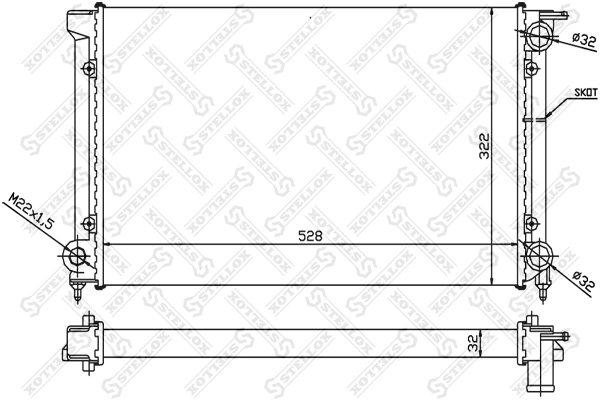 Radiator, engine cooling 10-25000-SX