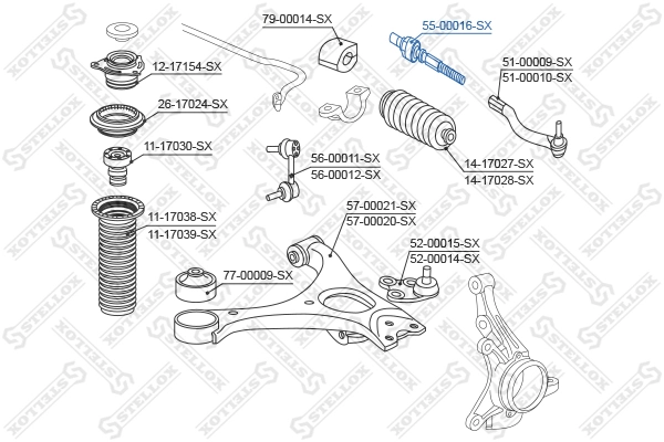 STELLOX 55-00016-SX Inner Tie Rod