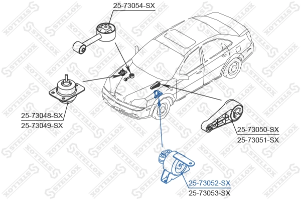 STELLOX 25-73052-SX Mounting, engine