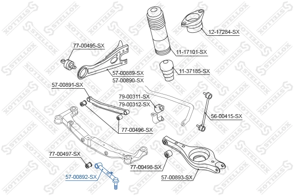 Control/Trailing Arm, wheel suspension 57-00892-SX