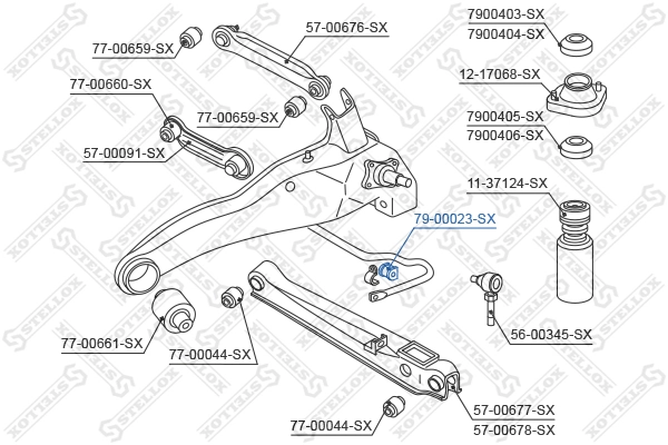 Mounting, stabiliser bar 79-00023-SX