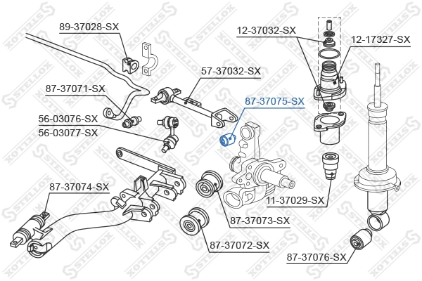 STELLOX 87-37075-SX Mounting, control/trailing arm