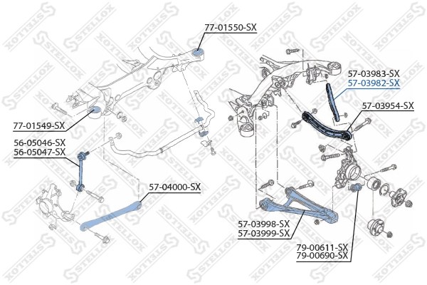Control/Trailing Arm, wheel suspension 57-03982-SX