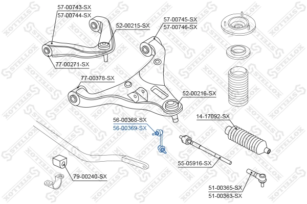Rod/Topang, Penstabil 56-00369-SX