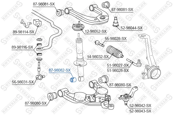 STELLOX 87-98082-SX Bush, shock absorber