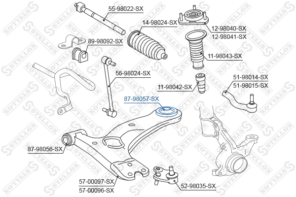 Mounting, control/trailing arm 87-98057-SX