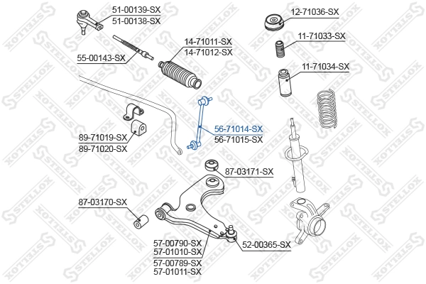STELLOX 56-71014-SX Link/Coupling Rod, stabiliser bar