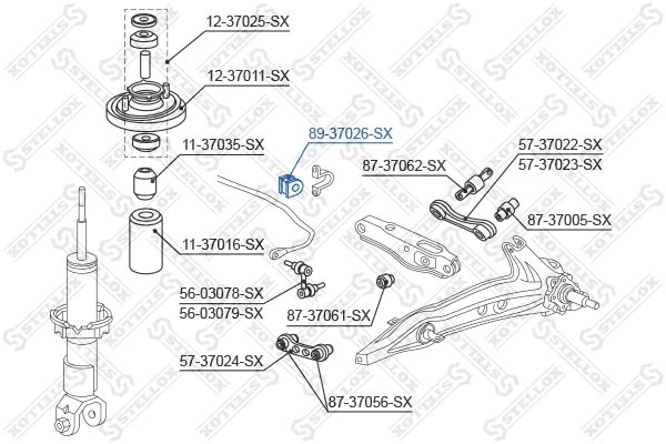 STELLOX 89-37026-SX Mounting, stabiliser bar