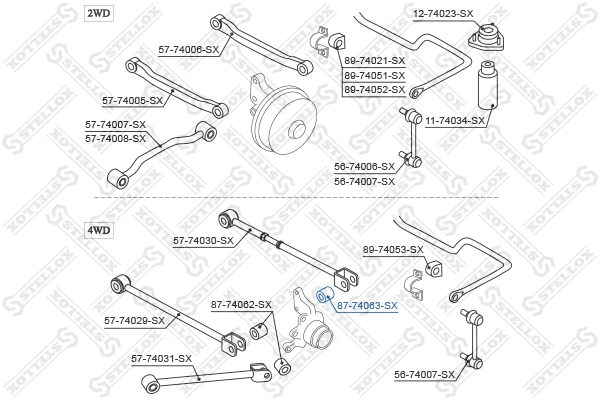 Mounting, control/trailing arm 87-74063-SX