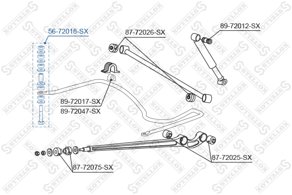 Link/Coupling Rod, stabiliser bar 56-72018-SX
