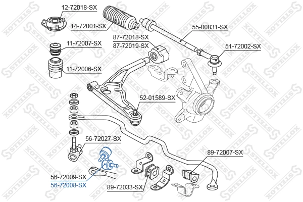 STELLOX 56-72008-SX Link/Coupling Rod, stabiliser bar