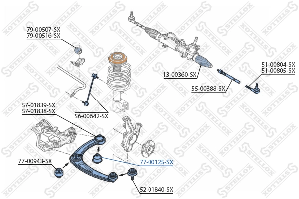 Mounting, control/trailing arm 77-00125-SX
