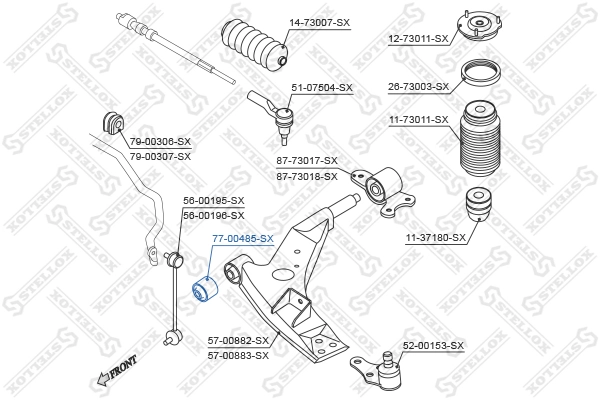 STELLOX 77-00485-SX Mounting, control/trailing arm