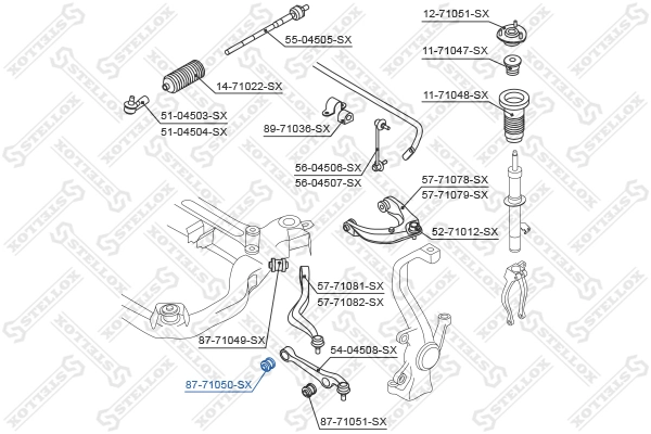 Mounting, control/trailing arm 87-71050-SX