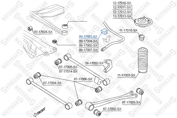 Mounting, stabiliser bar 89-17003-SX