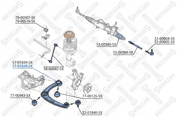 STELLOX 57-01838-SX Control/Trailing Arm, wheel suspension