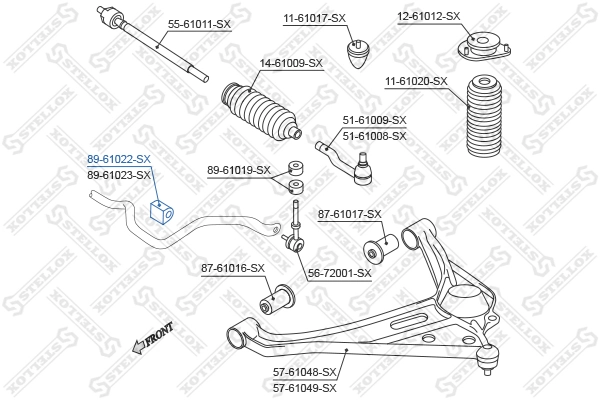 STELLOX 89-61022-SX Mounting, stabiliser bar
