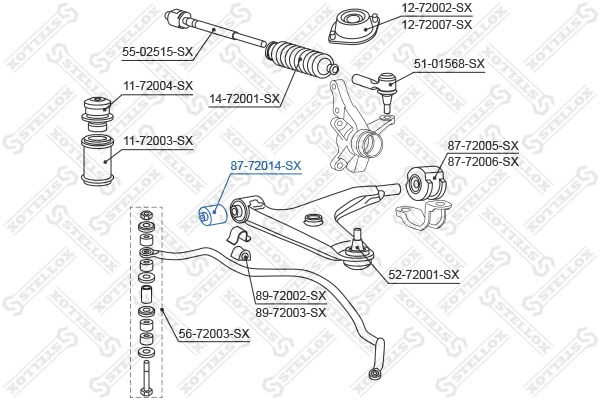 Mounting, control/trailing arm 87-72014-SX