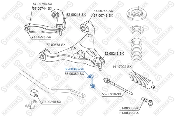 Link/Coupling Rod, stabiliser bar 56-00368-SX