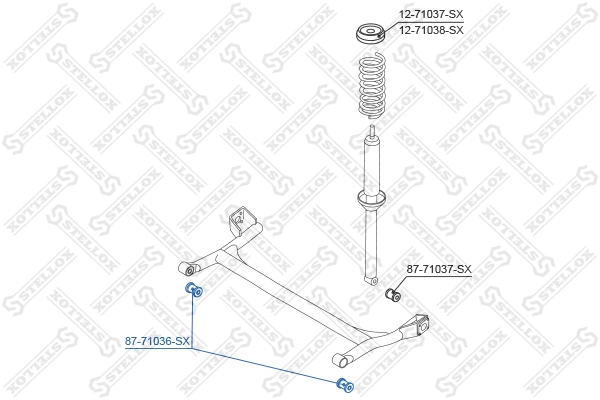STELLOX 87-71036-SX Mounting, control/trailing arm